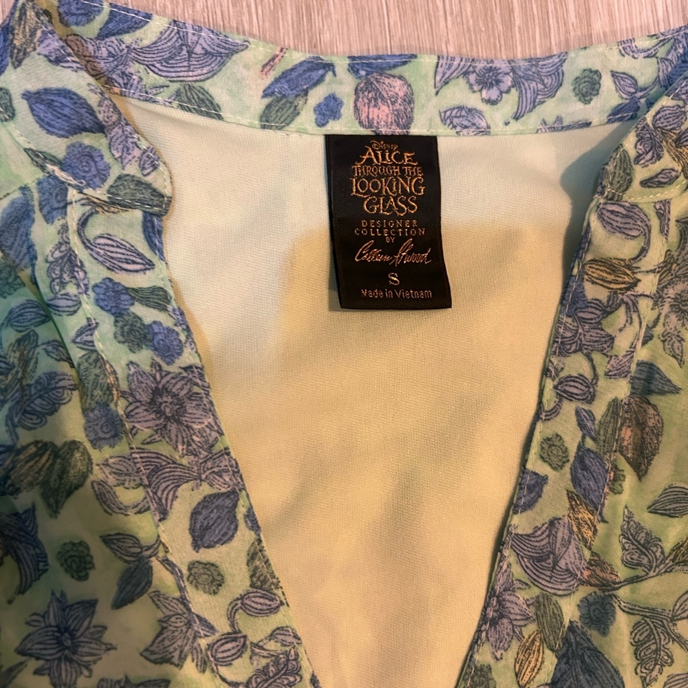 Disney Alice Through the Looking Glass Floral Maxi Dress Front Buttons Size S - Picture 2 of 3